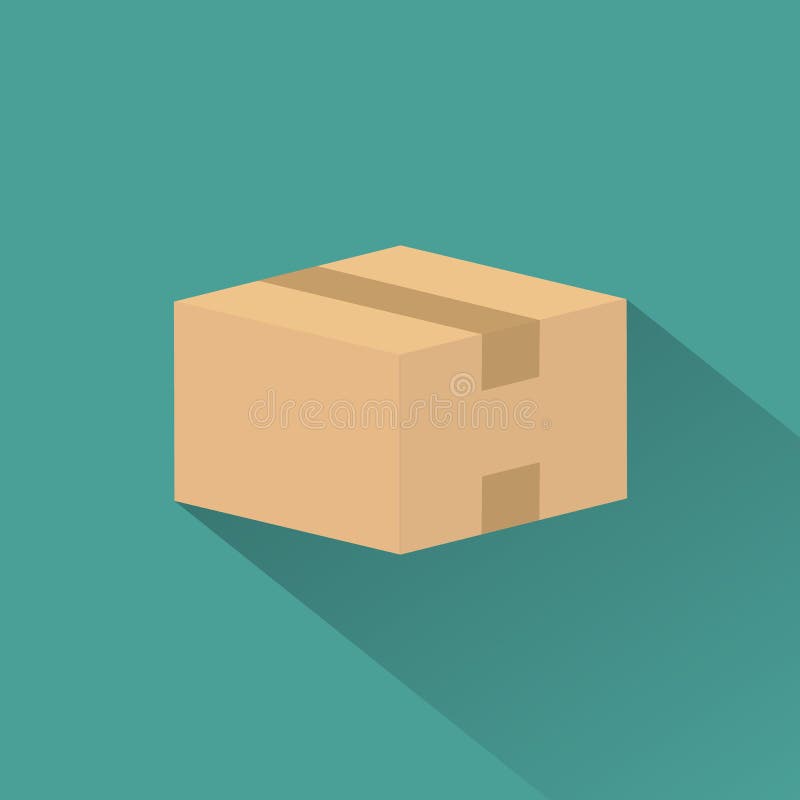Closed carton cardboard box. royalty free illustration