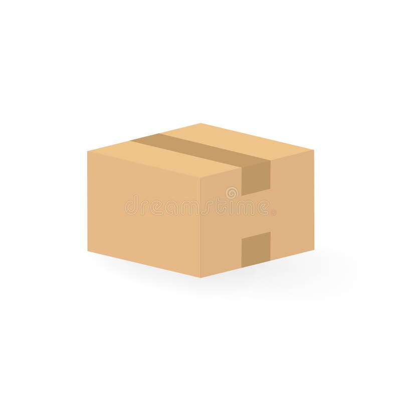 Closed carton cardboard box stock illustration