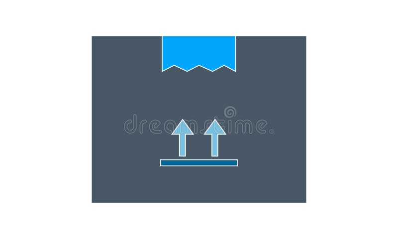 Closed carton delivery packaging box with fragile signs isolated on white background vector illustration vector illustration