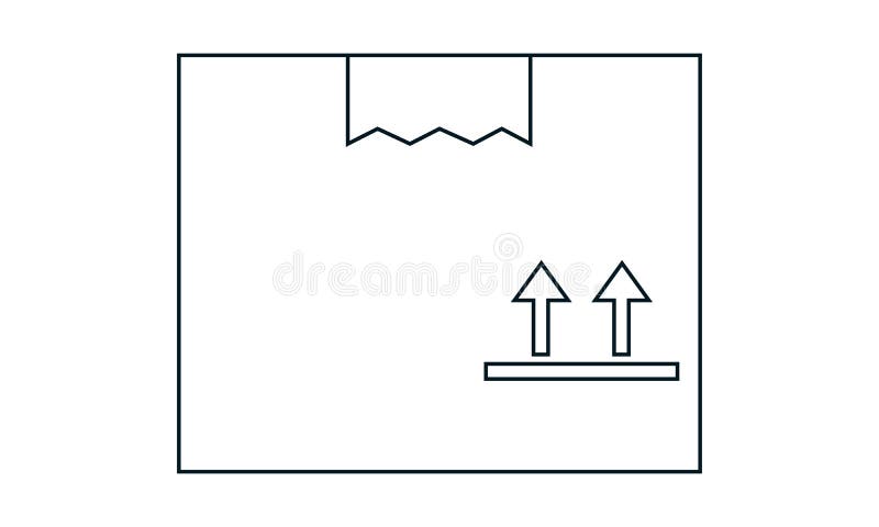 Closed carton delivery packaging box with fragile signs isolated on white background vector illustration royalty free illustration
