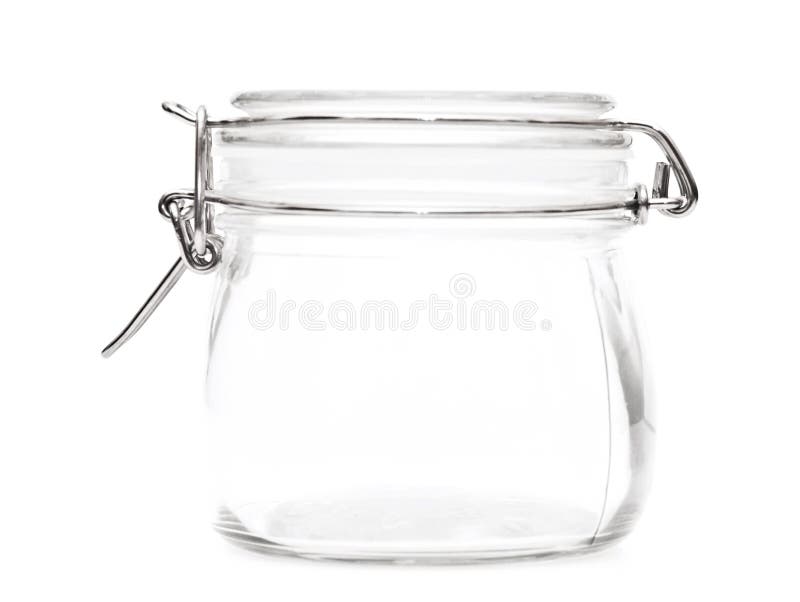 Closed empty glass jar