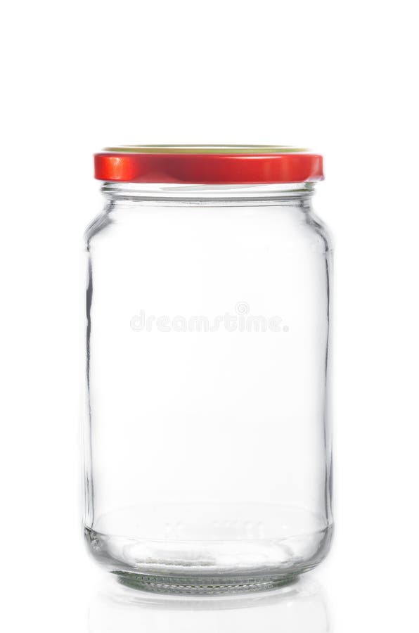 Closed empty glass jar isolated stock photo Closed empty glass jar isolated stock photo
