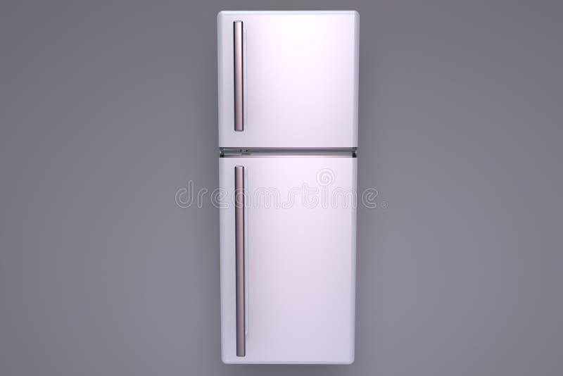 Closed Fridge or Refrigerator with and Sticker Stock Vector