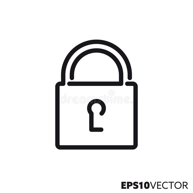 Closed lock vector line icon vector illustration Closed lock vector line icon vector illustration