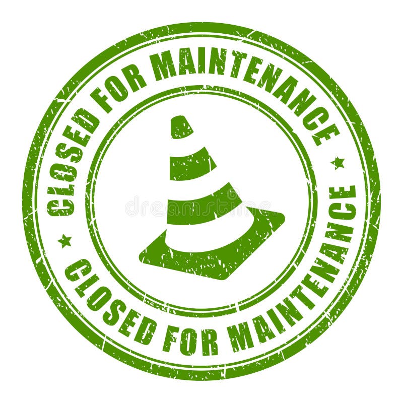 Closed for maintenance stock vector. Illustration of reconstruction