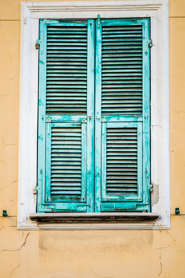 Closed old green wooden shutters royalty free stock images Closed old green wooden shutters royalty free stock images