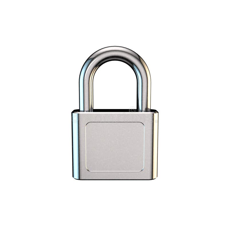 Closed Padlock.Isolated On White Background. 3D Rendering Stock ...