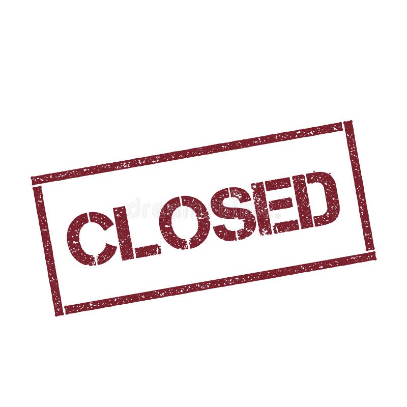 Stamp With Closed In Red Ink Stock Illustration - Illustration of word