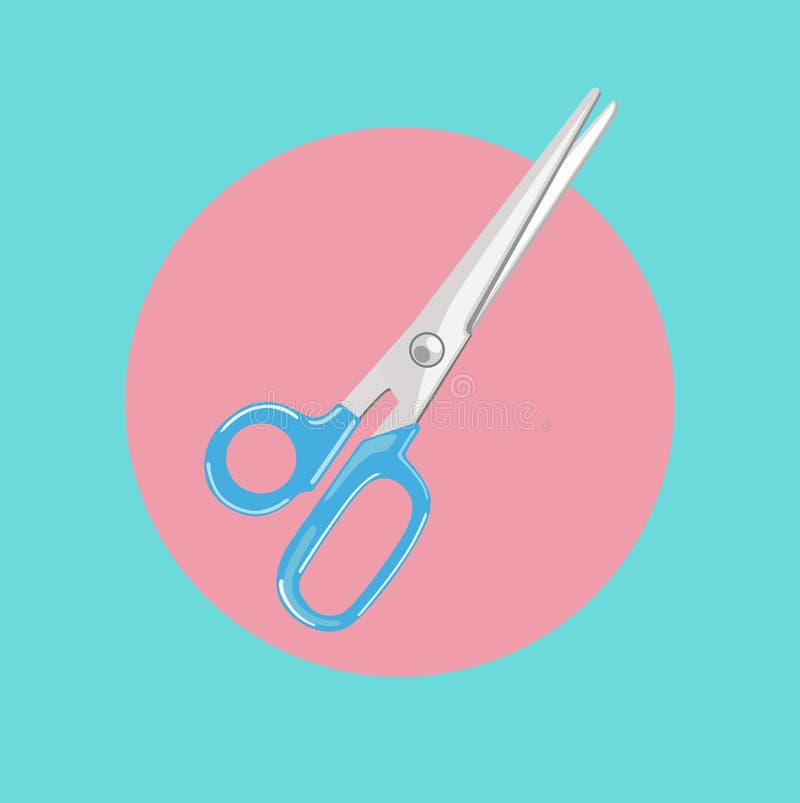 Closed Scissors Flat Design Vector Stock Vector Illustration of metal