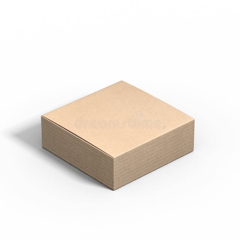 Closed Small Square Cardboard Box Stock Illustration Illustration of