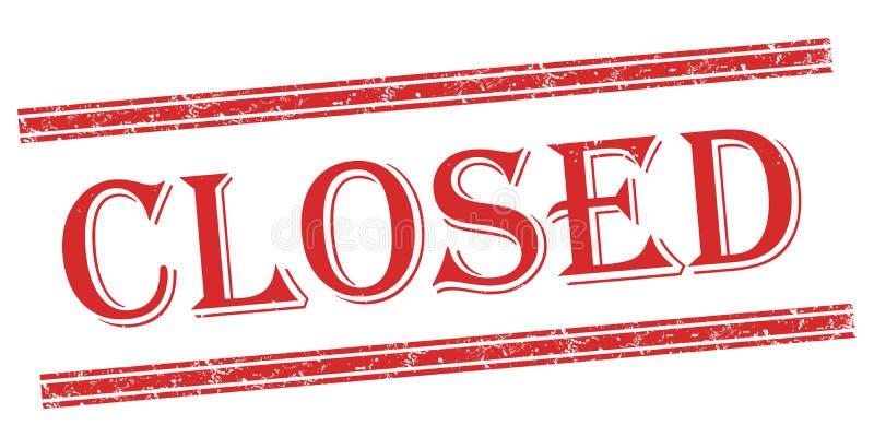 CLOSED Stamp Office Rubber Red Sign. on White Stock Illustration