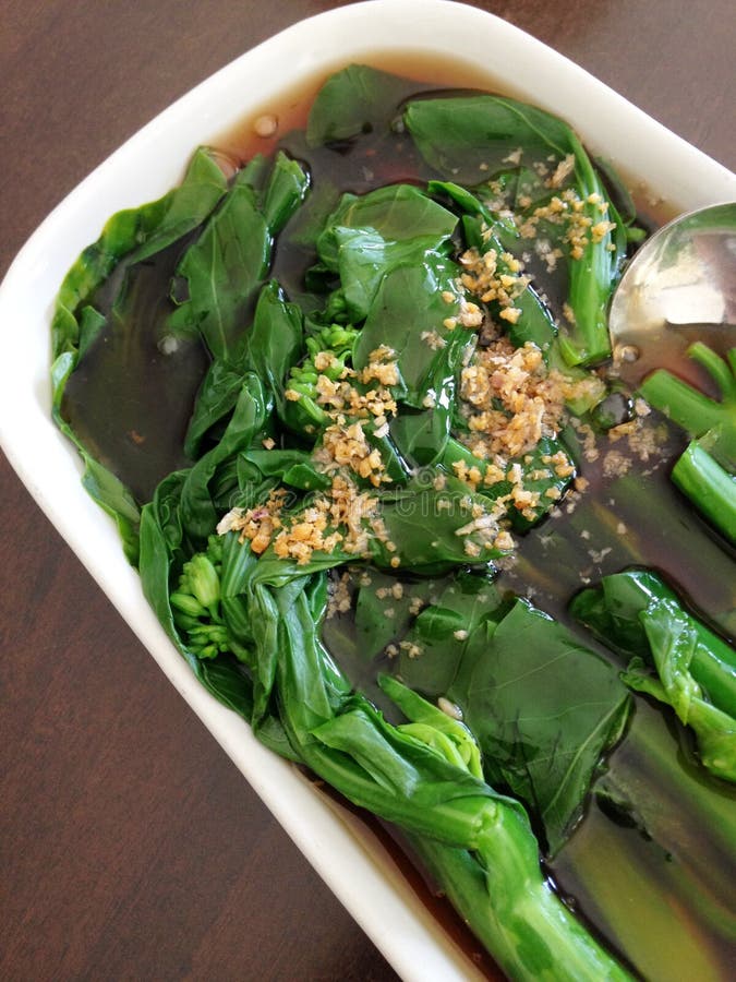 Closed Up Kale Fried in Oyster Sauce Stock Photo Image of closeup
