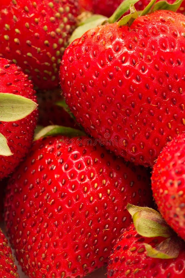 Closed up shot of ripe strawberries