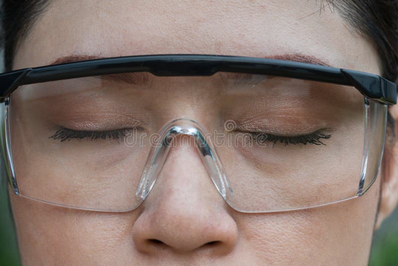 Closed woman eye with glasses royalty free stock photo Closed woman eye with glasses royalty free stock photo