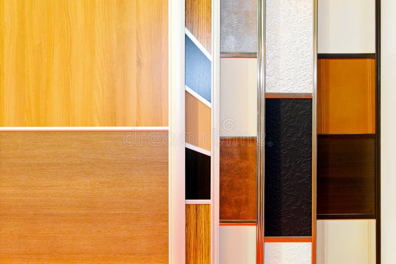 Closet door samples stock photo. Image of door, sliding 15775090