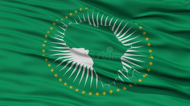Closeup African Union Flag stock illustration
