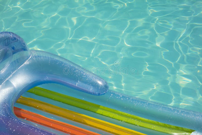 Closeup of Air Mattress at Swimming Pool Stock Image - Image of blue ...