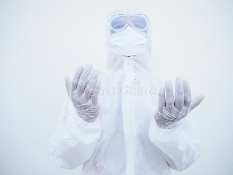 Successful Emotional Asian Doctor or Scientist in PPE Suite Uniform ...