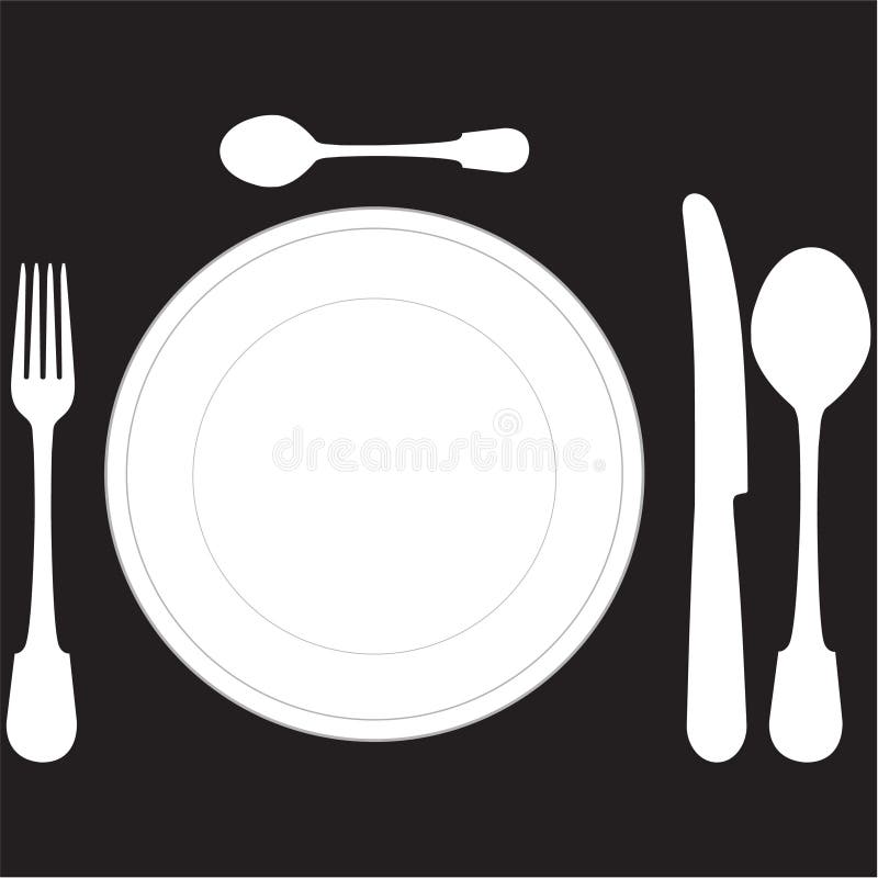A vector illustration of Place setting of a dinning set close up. A vector illustration of Place setting of a dinning set close up.