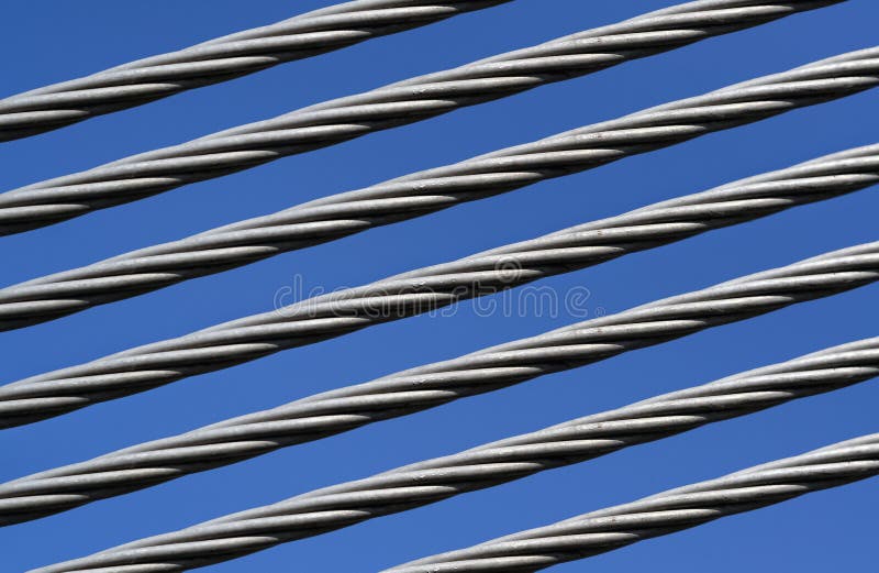 Closeup av en stålkabel fotografering för bildbyråer