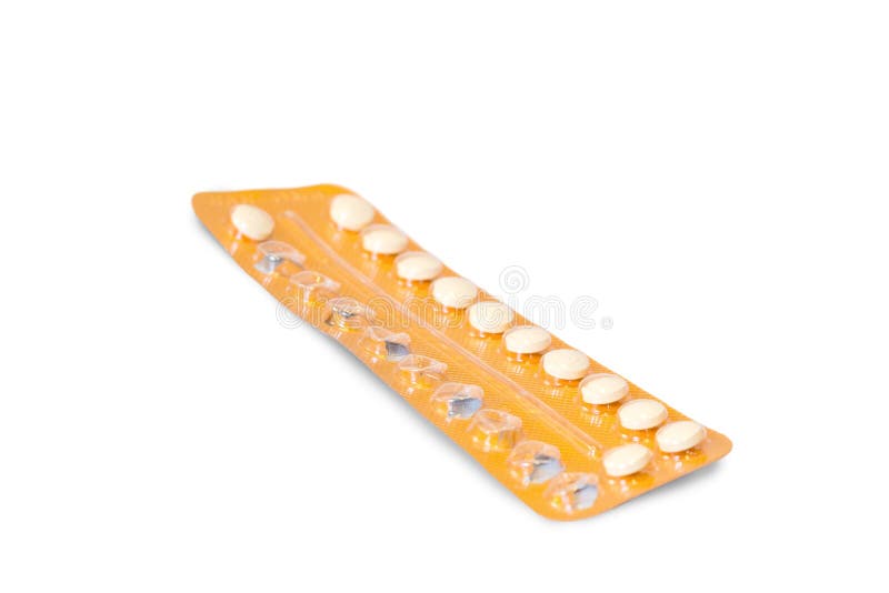 Closeup av födelsekontrollpreventivpillerar i en delvis använd blåsapacke arkivbild Closeup av födelsekontrollpreventivpillerar i en delvis använd blåsapacke arkivbild