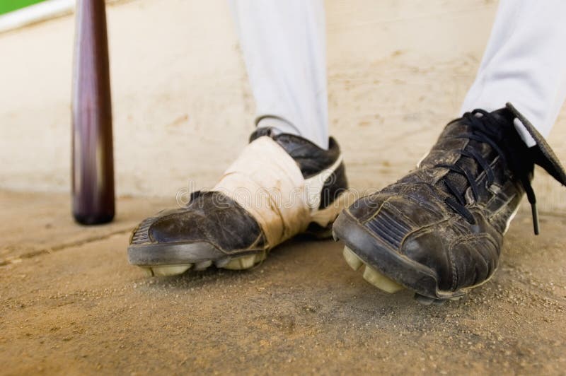 Closeup of Baseball Player S Shoes Stock Image Image of ball, athlete