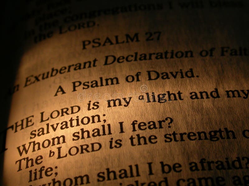 A closeup of a bible verse from the Psalm of David. A closeup of a bible verse from the Psalm of David.