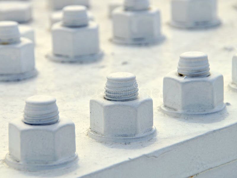 Closeup of Big Bolt and Nut Stock Photo Image of white, large 44525264