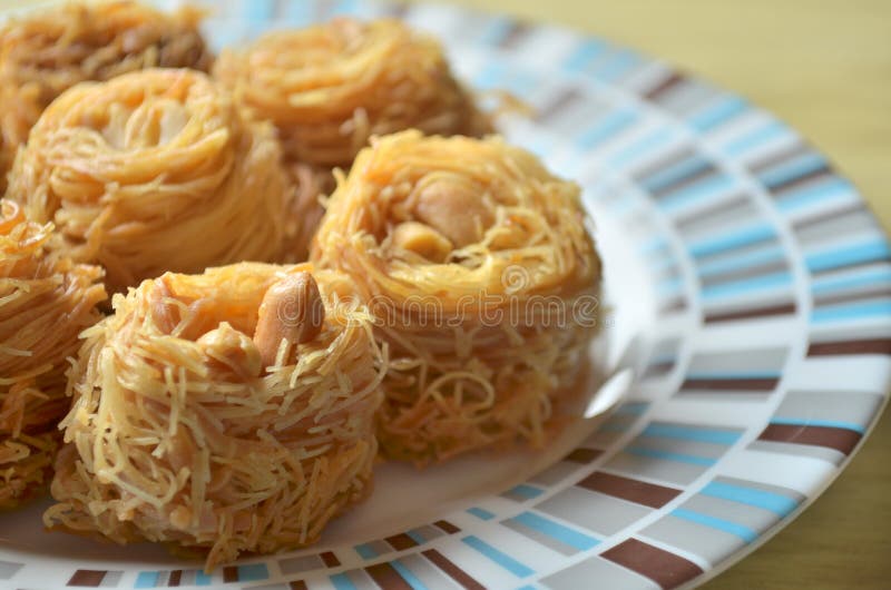 Closeup of Birds Nest Baklava Dessert Stock Image Image of flavor