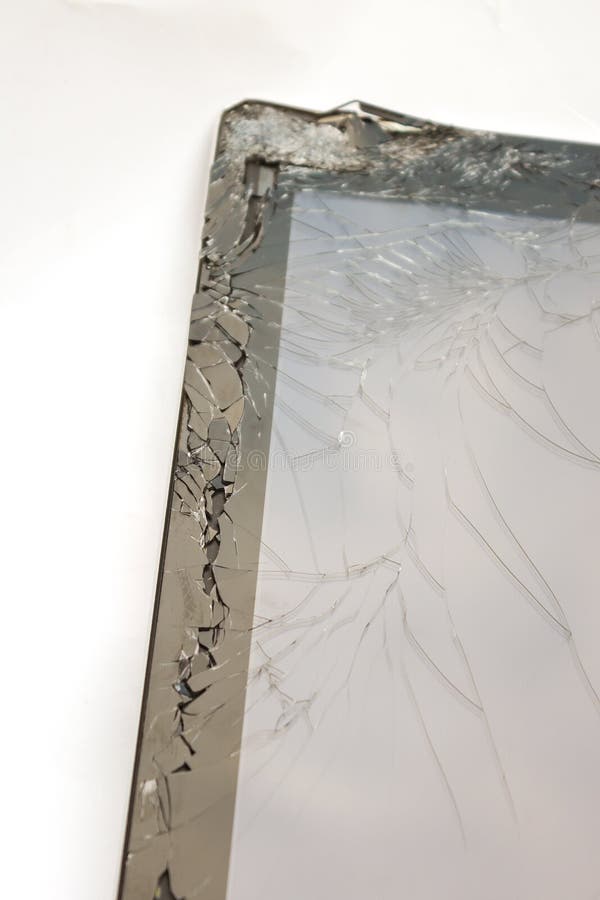 Closeup Broken Touch Screen of Tablet. Stock Image Image of screen