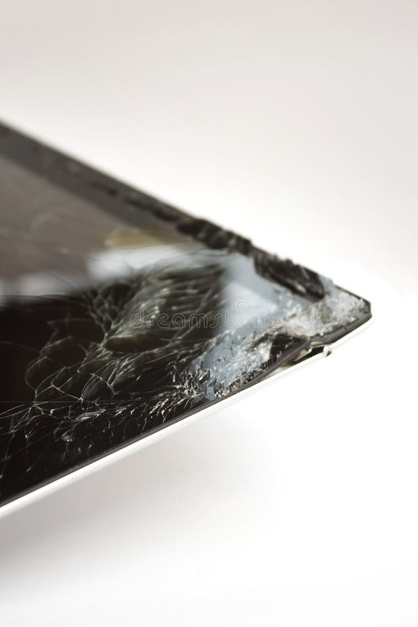 Closeup Broken Touch Screen of Tablet. Stock Image Image of computer