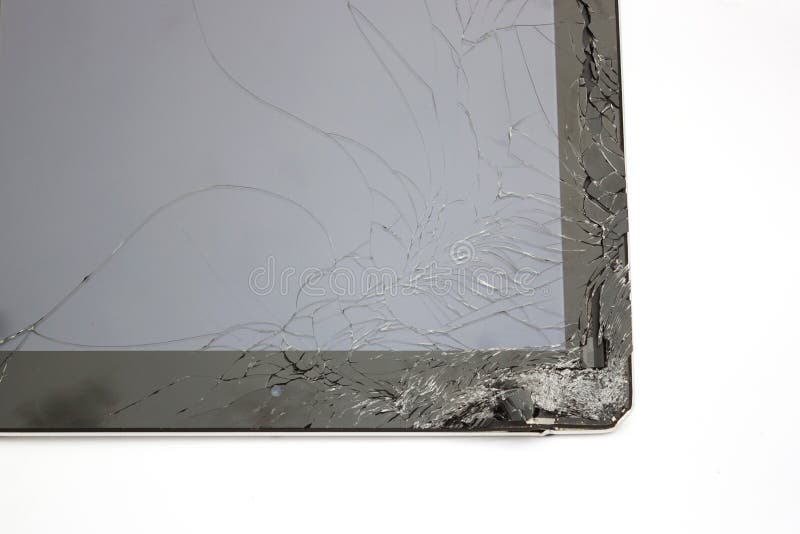 Closeup Broken Touch Screen of Tablet. Stock Photo Image of modern