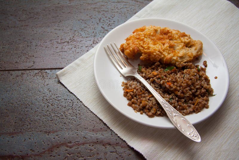Closeup of Buckwheat and Chicken Stock Image Image of eating, protein