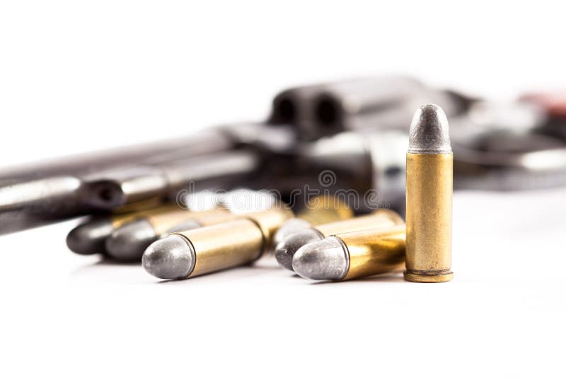 Closeup bullets for gun