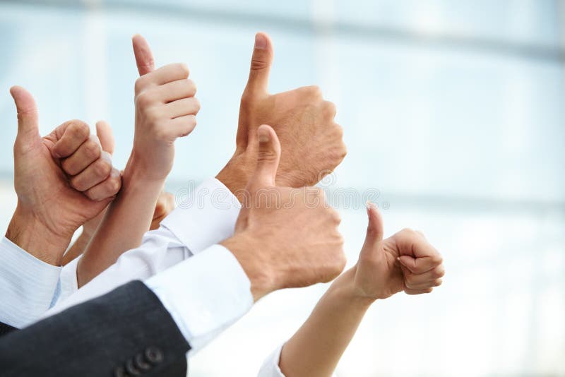 Closeup of a Business Thumbs Up stock image