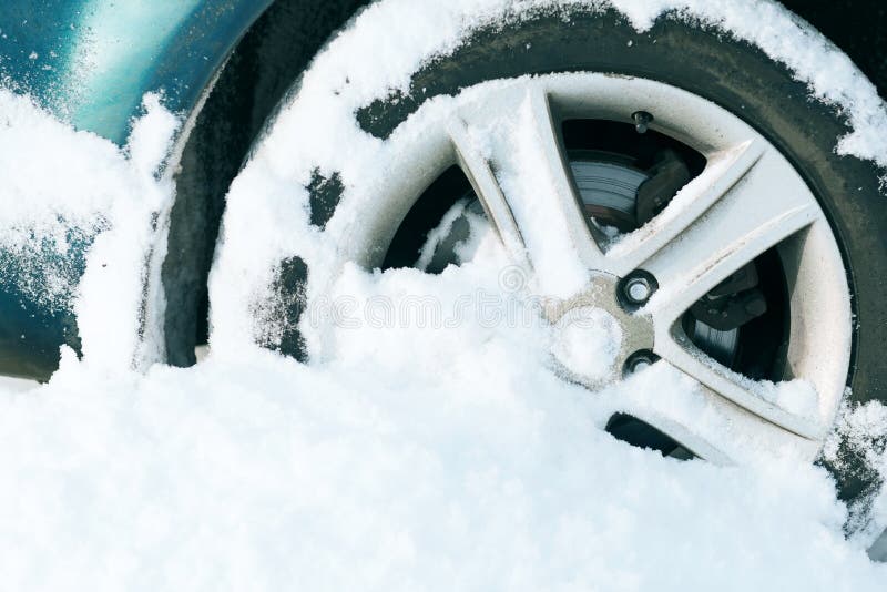 Car Stuck in Snow Storm stock photo. Image of tire, covered 14165272