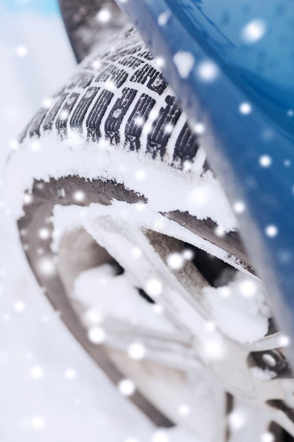 Closeup of Car Wheel Stuck in Snow Stock Photo Image of closeup