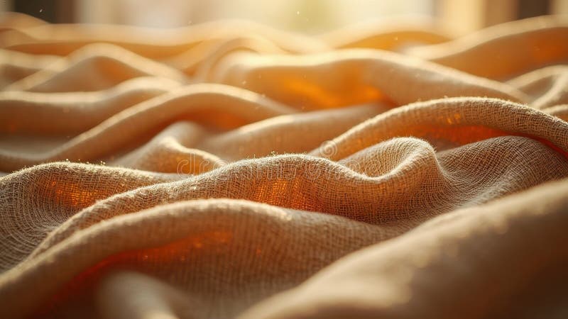 Closeup chaud et éclairé de textures en tissu doux avec une lumière douce illustration libre de droits