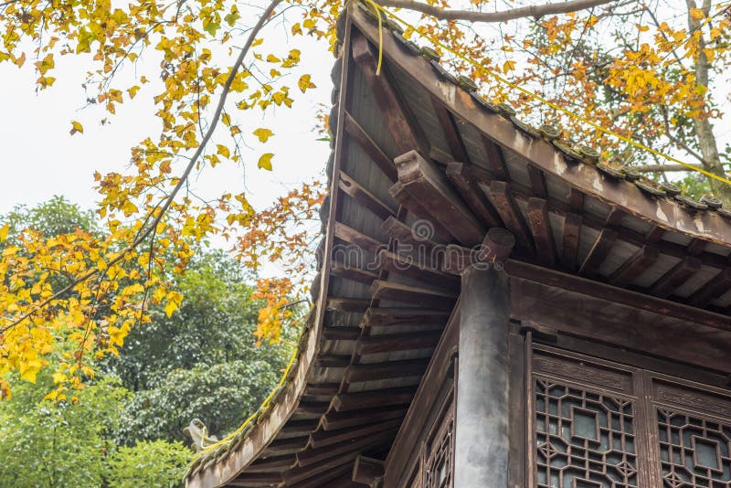 Closeup of Chinese temple eaves stock images