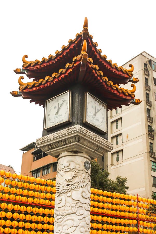 Closeup of Clock in Longshan Temple in Taiwan Stock Image Image of clock, ancient 126852079