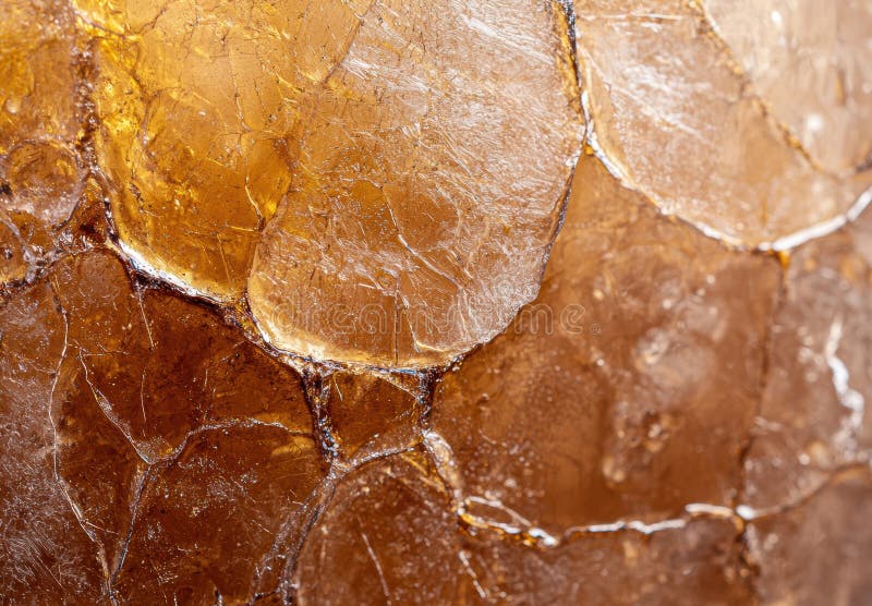 Closeup of cracked amber-colored resin royalty free illustration
