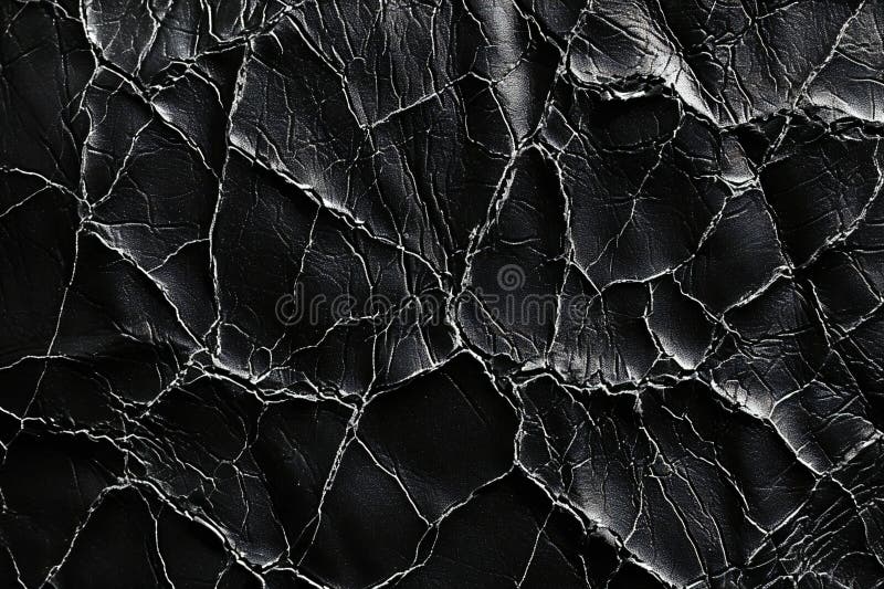 Closeup of cracked black leather texture, Abstract background and texture for design vector illustration.