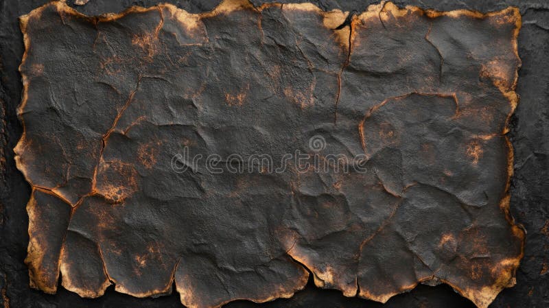 Closeup of a Cracked and Burned Black and Orange Texture stock illustration