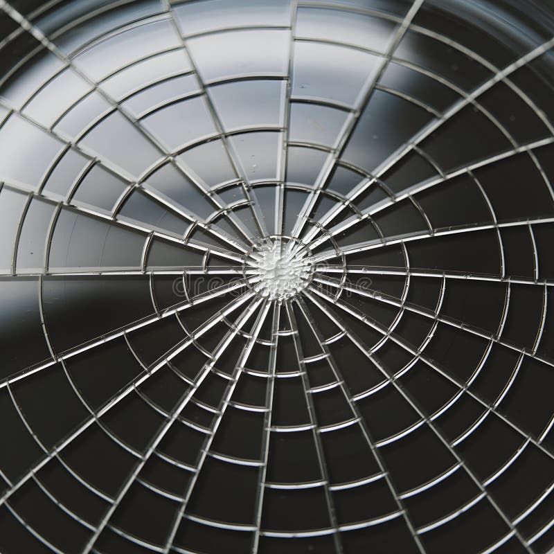 Closeup of cracked surface with radiating sharp edges against dark background royalty free illustration