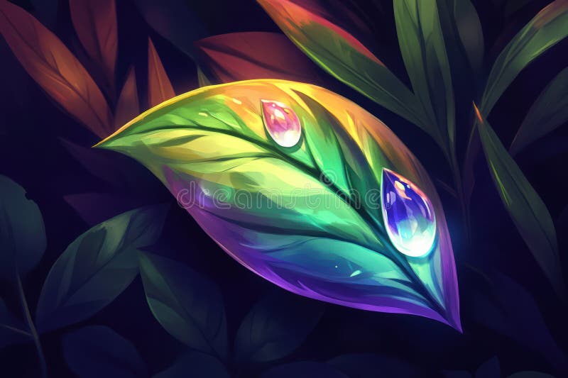 Closeup of Crystal Clear Derop on Vibrant Green Leaf Natures Beauty and Balsamt Uniwersalny dla redakcji i handlu royalty ilustracja