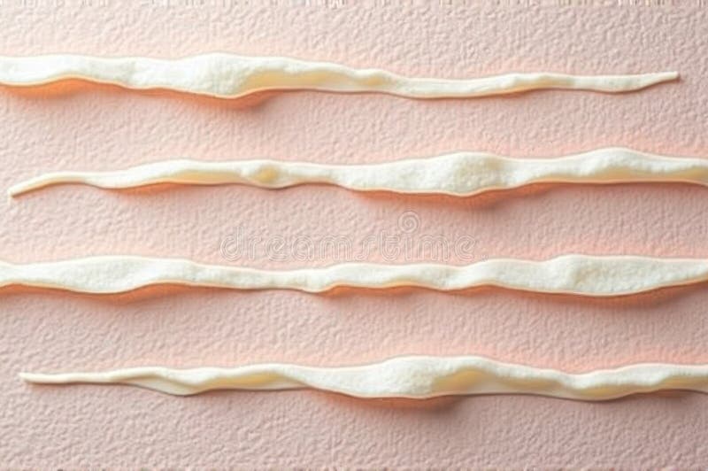 Closeup de lignes crémeuses à texture blanche sur surface rose douce illustration libre de droits