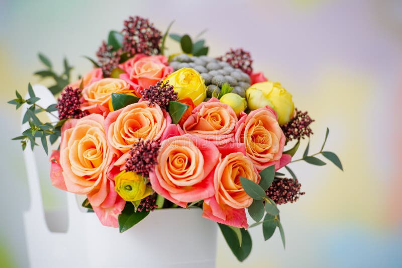 Closeup of delicate flower bouquet