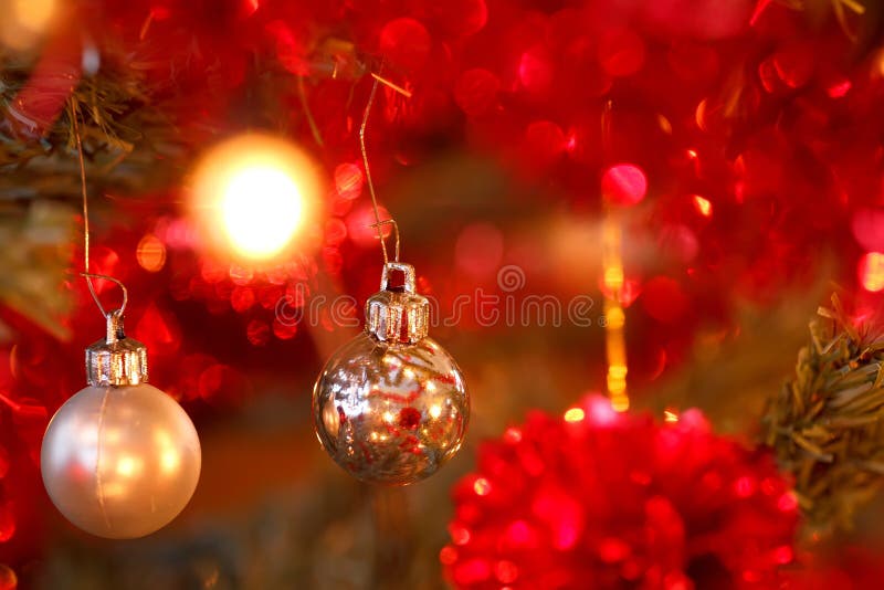 Closeup detail of Christmas decoration on tree