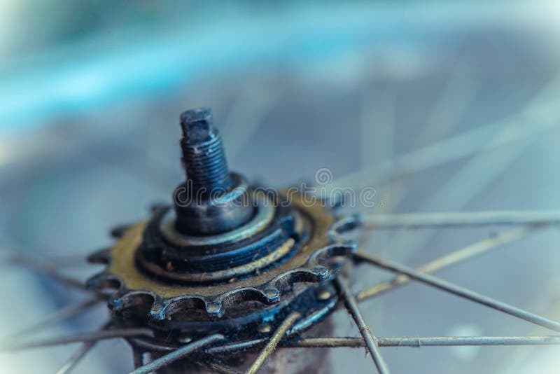 Closeup Detail of Gear from an Old Bicycle Wheel Stock Photo Image of