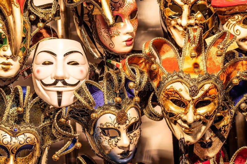 Closeup of Different Masks Editorial Stock Photo Image of